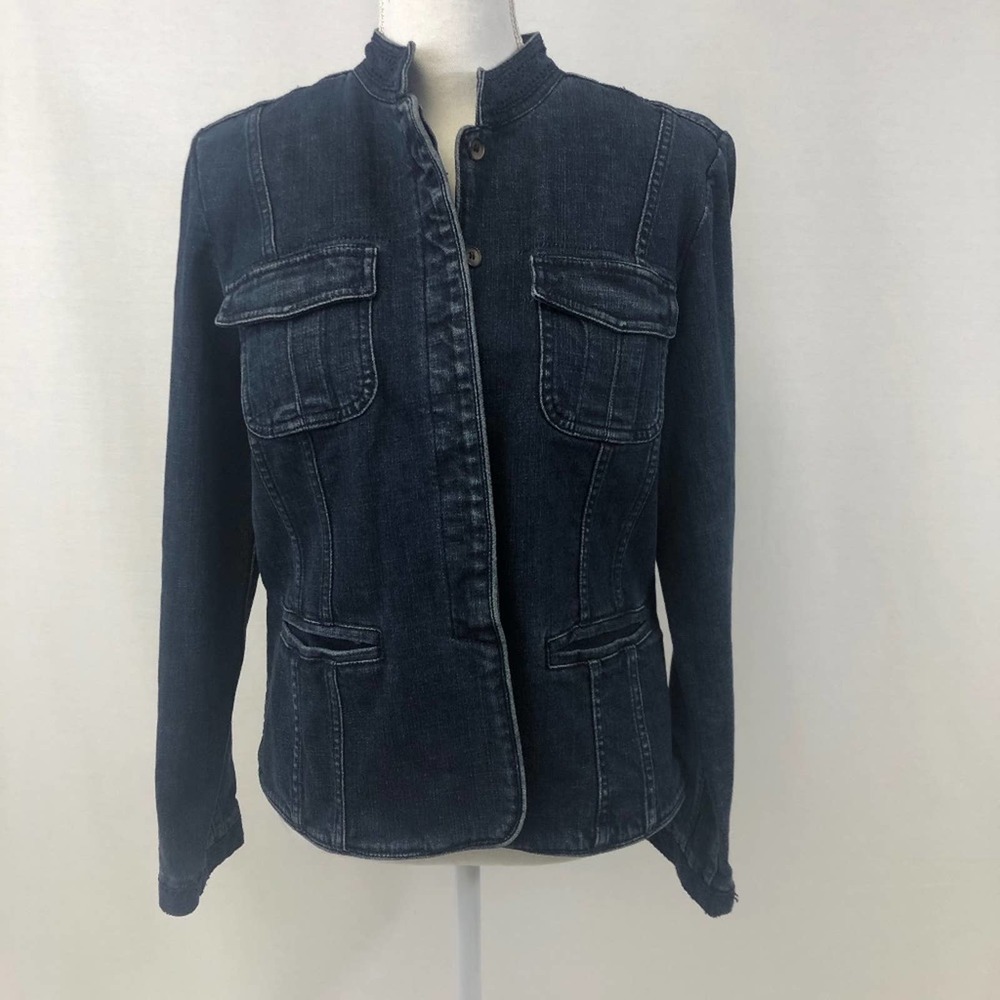 CHARTER CLUB Hidden Button Denim Jacket Medium